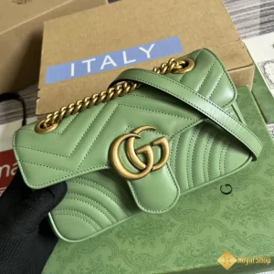 hình ảnh Túi nữ Gucci GG Marmont mini shoulder xanh lá 446744