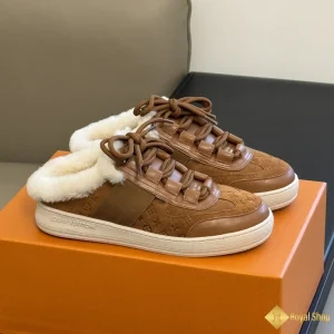 Giày sneaker nữ LV hở lưng lót lông CK5902