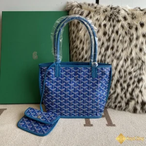 Túi Tote Goyard nữ Anjou mini màu xanh da trời 8003 được làm thủ công