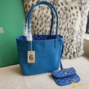 Túi Tote Goyard nữ Anjou mini màu xanh da trời 8003 siêu cấp