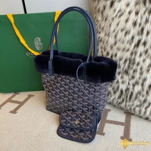 Túi Tote Goyard nữ mini màu xanh đậm 20cm cao cấp