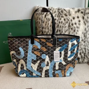 Túi xách Tote Goyard nữ Anjou PM viền đen 8002