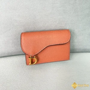 Ví Dior Saddle Bloom Card Holder màu cam nhạt S5611