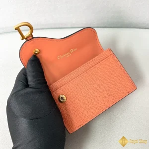 Ví Dior Saddle Bloom Card Holder màu cam nhạt S5611 siêu cấp