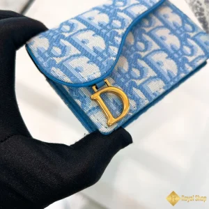 Ví Dior Saddle Bloom Card Holder xanh da trời S5611 được làm thủ công