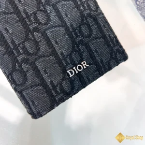 Ví Dior nam dài dọc Oblique Jacquard Đen 2OBBC002YSE_H03E 2024