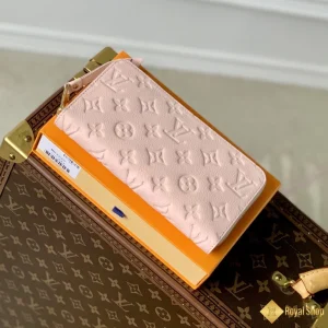 Ví dài LV nữ Zippy Monogram Empreinte màu hồng M82926