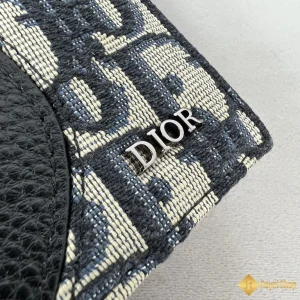 Ví nam Dior đựng thẻ gấp dọc màu đen H169 được làm thủ công