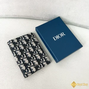 Ví nam Dior đựng thẻ gấp đôi màu đen S8011 2024