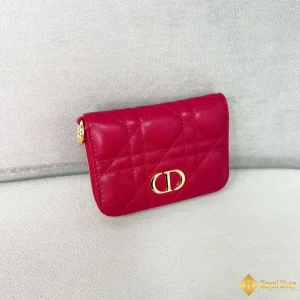 Ví ngắn Dior nữ caro màu đỏ TD800