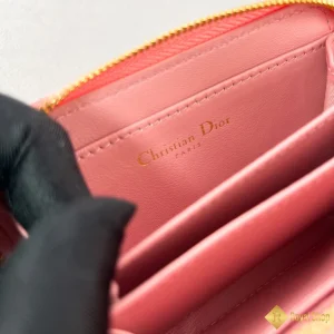 Ví ngắn Dior nữ caro màu hồng nhạt TD800 2024