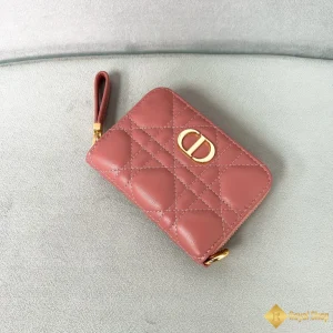 Ví ngắn Dior nữ caro màu hồng phấn TD800 like auth