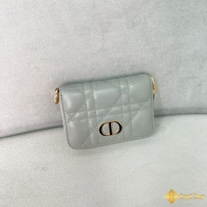 Ví ngắn Dior nữ caro màu xám TD800