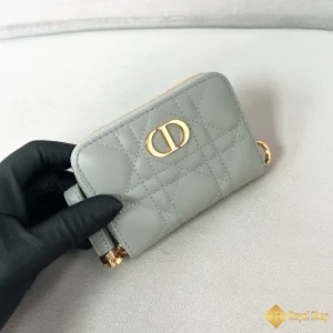 Ví ngắn Dior nữ caro màu xám TD800 được làm thủ công