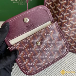 cận cảnh Túi Tote Goyard nữ Anjou mini màu đỏ tía 8003