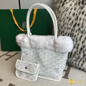 cận cảnh Túi Tote Goyard nữ mini màu trắng 20cm