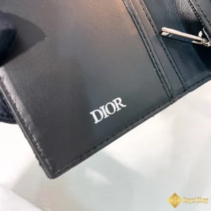 cận cảnh Ví Dior nam dài dọc Oblique Jacquard Đen 2OBBC002YSE_H03E