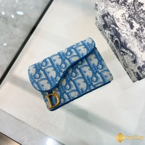 chất liệu Ví Dior Saddle Bloom Card Holder xanh da trời S5611