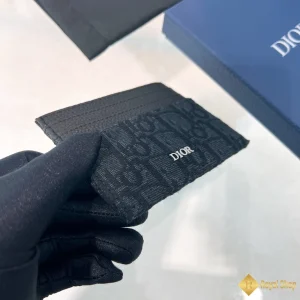 chất liệu Ví nam Dior Card Holder màu đen 2ESCH135YSE_H03E