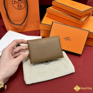 chất liệu Ví ngắn nữ Hermes Calvi THM60082