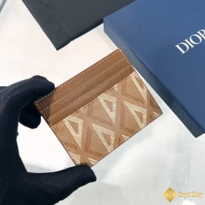 chi tiết Ví nam Dior Card Holder màu nâu S8120