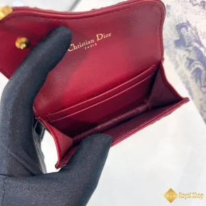 địa chỉ mua Ví Dior Saddle Bloom Card Holder màu đỏ tía S5611