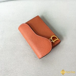 giá Ví Dior Saddle Bloom Card Holder màu cam nhạt S5611