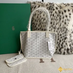 mẫu Túi Tote Goyard nữ Anjou mini màu trắng ngà 8003