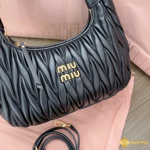 Túi Miu Miu nữ hobo Wander matelassé màu đen 5BC132 đẹp