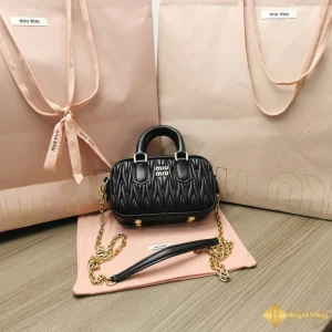 Túi Miu Miu nữ mini Arcadie Matelasse màu đen 5BP77