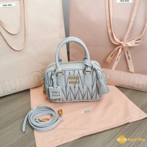 Túi Miu Miu nữ mini Arcadie Matelasse màu xám 5BB123