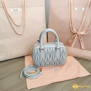 Túi Miu Miu nữ mini Arcadie Matelasse màu xám 5BB123 đẹp