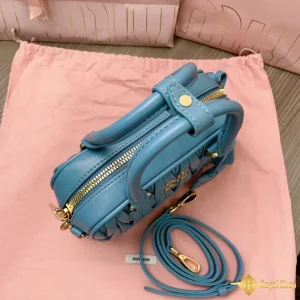 Túi Miu Miu nữ mini Arcadie Matelasse màu xanh 5BB123 hot