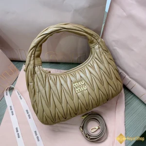 Túi nữ Miu Miu hobo Wander matelassé màu nâu 5BC132 hot