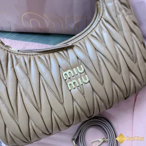 sự tinh tế Túi nữ Miu Miu hobo Wander matelassé màu nâu 5BC132