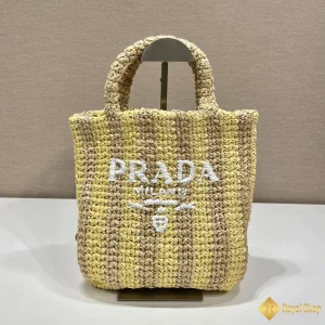 Túi Prada nữ mini Tote Fiber sọc vàng 1BG422