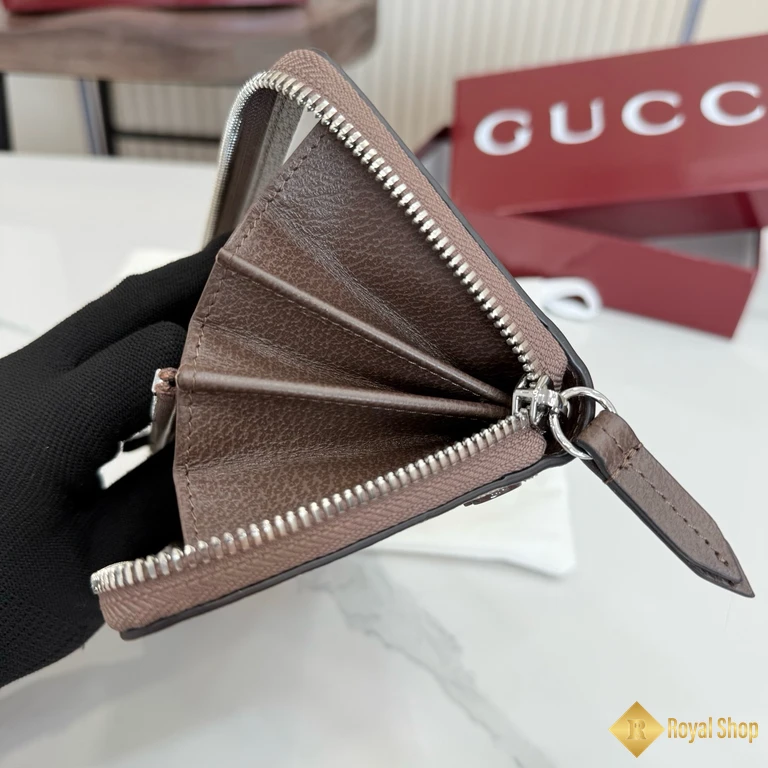 chất liệu Ví dài Gucci nam có khoá kéo màu nâu 856562