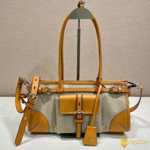 Túi Prada nữ Bonnie bằng vải lanh và da 1BA426 P0E F032T V OTM